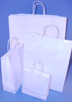 Carrier Bags With Twisted Handles - White Paper