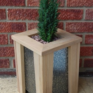 Hardwood and Stainless Steel Planters