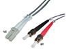 LC-ST Duplex Multimode 62.5/125 OM1 Fibre Patch/Lead Grey 10m