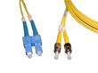 ST- SC Duplex Singlemode 9/125 OS1 Fibre Lead/Patch Cord Yellow 0.5m