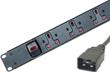 6 Way Horizontal 1U PDU c/w C14 Plug