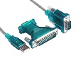 USB2 to RS232 D9/D25 Converter Cable -Blue 2M