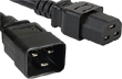 Mains Power Extension Lead C20 to C21 HOT Black 1.8mtr