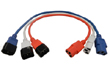 Mains Power Extension Lead IEC C13-C14 Red 0.5m