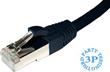 Cat6A Shielded SSTP 10Gig LSZH Black Flush Snagless Patchcord/Lead 2m