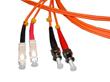 ST-SC Duplex Multimode 62.5/125 OM1 Fibre Lead/Patch Cord Orange 0.5m