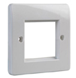 Office Style Front Single Gang 50x50 Euromod UK Faceplate White