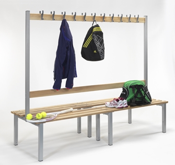 Double Sided Changing Room Bench with Coat Hooks