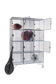 12 Compartment Wire Mesh Lockers With Doors