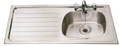Inset Stainless Steel Sink with Drainer and Taps