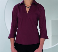 Russell Ladies 3/4 Sleeve Stretch Shirt Zip Top