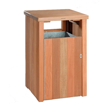 Lockable Square Litter Bin with fixed top