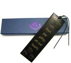 Quality Leather Bookmark - Cats Leave Paw Prints 