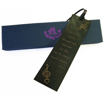 Quality Leather Bookmark - Love Is Like A Violin 