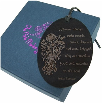 Quality Leather Floral Bookmark - Flowers for the Soul Oval