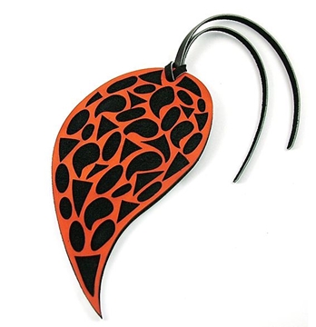 Quality Leather Bookmark - Paisley 