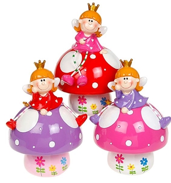 Childrens Fairy Money Box - Fairies on Toadstools