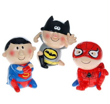 Childrens Money Box - Superheros Spiderman, Superman, Batman
