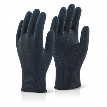 Thermolite Black Knitted Gloves with Dotted Palm for Grip and Dexterity