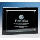 Clear Glass Black Wood Plaque