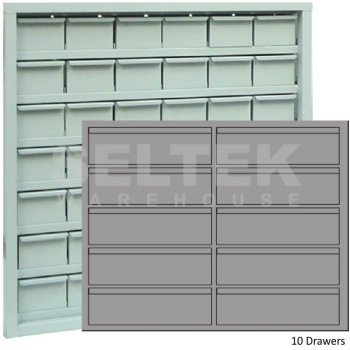 Steel bin & Drawer Cabinets- 10 DRAWERS - 140X414MM (HXW)
