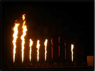 Coloured 10m 5-Head Flame Systems