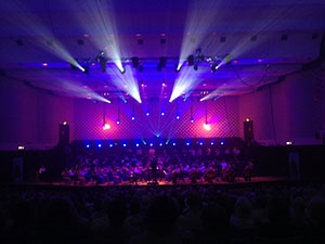 G-Flames and Lasers for Orchestras