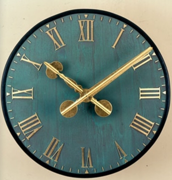 Verdigris Copper Effect Clocks
