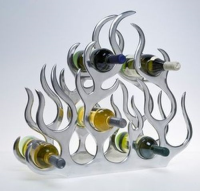 10 Bottle cast and polished solid aluminium wine rack