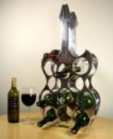 11 bottle guitar theme aluminum wine rack