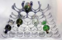 30 Bottle cast and polished solid aluminium wine rack