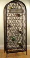 59 Bottle Wrought iron effect wine rack with door