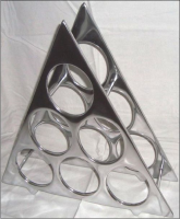 6 Bottle cast and polished solid aluminium wine rack