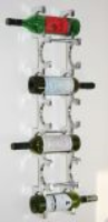 7 Bottle cast and polished solid aluminium wall wine rack