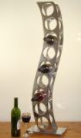 9 Bottle cast and polished solid aluminium girder wine rack
