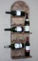 Carved 8 bottle wooden wall mounted wine rack
