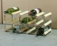 Classic 15 bottle pine wood and galvanised metal wine rack self assembly  
