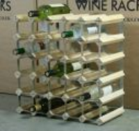 Classic 30 bottle pine wood and galvanised metal wine rack self assembly  