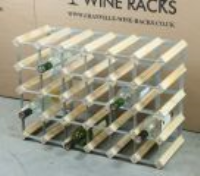 Classic 30 (6x4) bottle pine wood and galvanised metal wine rack ready assembled