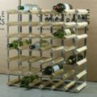 Classic 42 bottle pine wood and galvanised metal wine rack ready assembled 