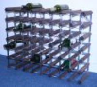 Classic 56 bottle dark oak stained wood and galvanised metal wine rack ready assembled 
