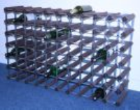 Classic 70 bottle dark oak stained wood and galvanised metal wine rack ready assembled 