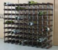 Classic 90 bottle dark oak stained wood and galvanised metal wine rack self assembly  