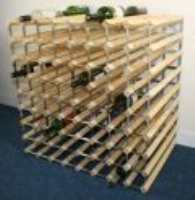 Double depth 144 bottle pine wood and galvanised metal wine rack ready assembled 