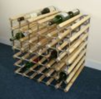 Double depth 84 bottle pine wood and galvanised metal wine rack ready assembled
