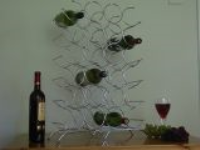 Twenty four bottle chrome wine rack