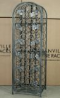 45 Bottle Wrought iron effect wine rack with door - Antique Silver