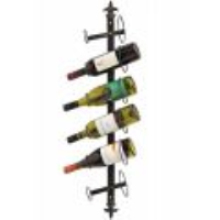 Six Bottle Wrought Iron Wall Mounted Wine Rack