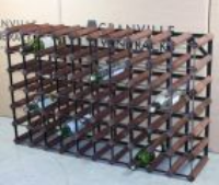 Classic 70 bottle dark oak stained wood and black metal wine rack ready assembled 