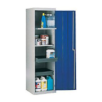 Premium Slim Tool Cupboard with 2 Steel Drawers and 2 Pull-out Shelf Trays